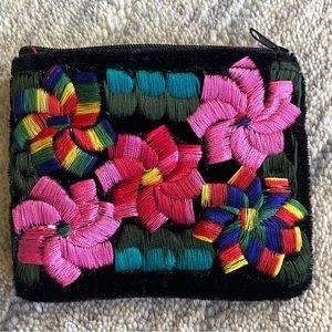 Embroidered Velvet Vintage Pouch